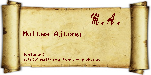 Multas Ajtony névjegykártya